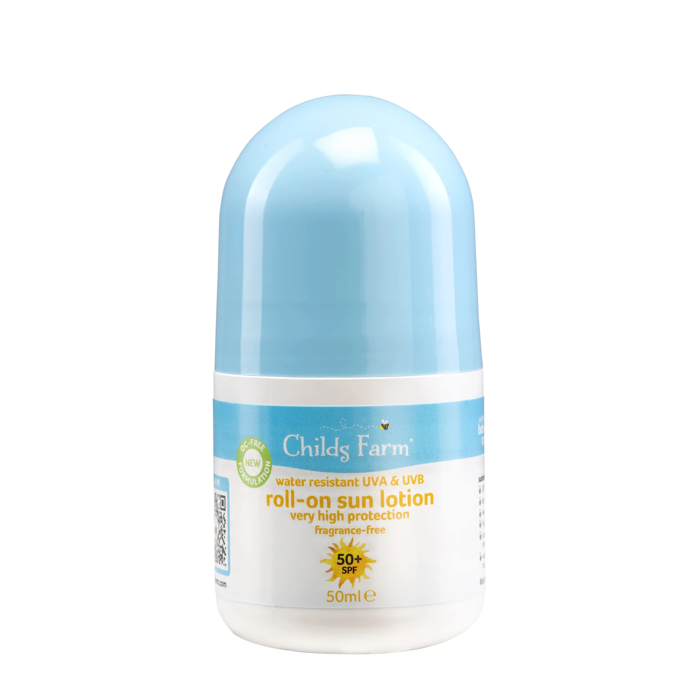 Childs Farm Kids And Baby Sun Lotion Roll-On SPF 50plus Water Resistant UVA And UVB Very High Protection Suitable Dry, Sensitive And Eczema-prone Skin 50ml, White, 1, 85.65 Grams