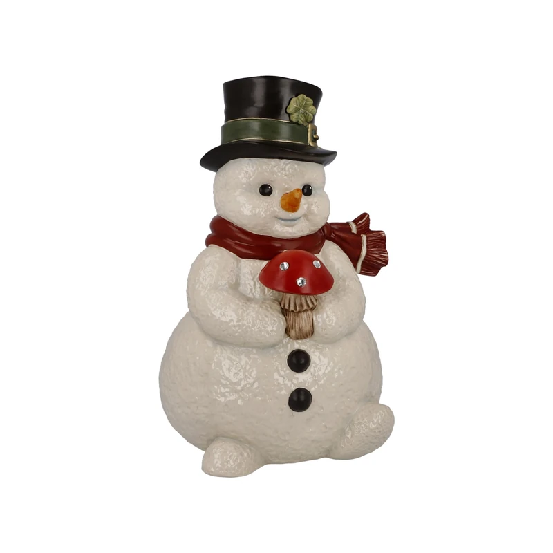 Goebel Snowman figurine small lucky messenger made of stoneware with crystals, 66-704-14-1, luminous - Image 1