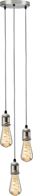 Calla - 230V E27 Vintage 3 Light Pendant - Brushed Chrome