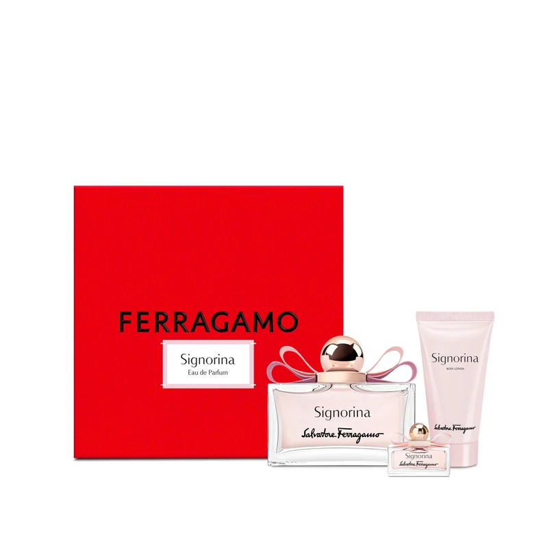 Salvatore Ferragamo Signorina Gift Set Eau de Parfum 100 ml, Body Lotion 50 ml, Travel Spray 5 ml