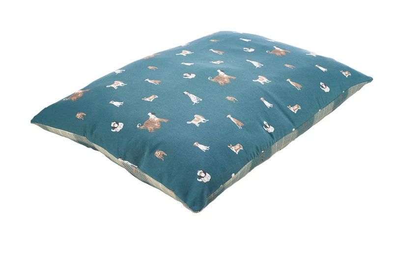 Laura Ashley Park Dog Teal Blue Check Machine Washable Sustainable Thermal Filling Deep Dog/Puppy Duvet Large