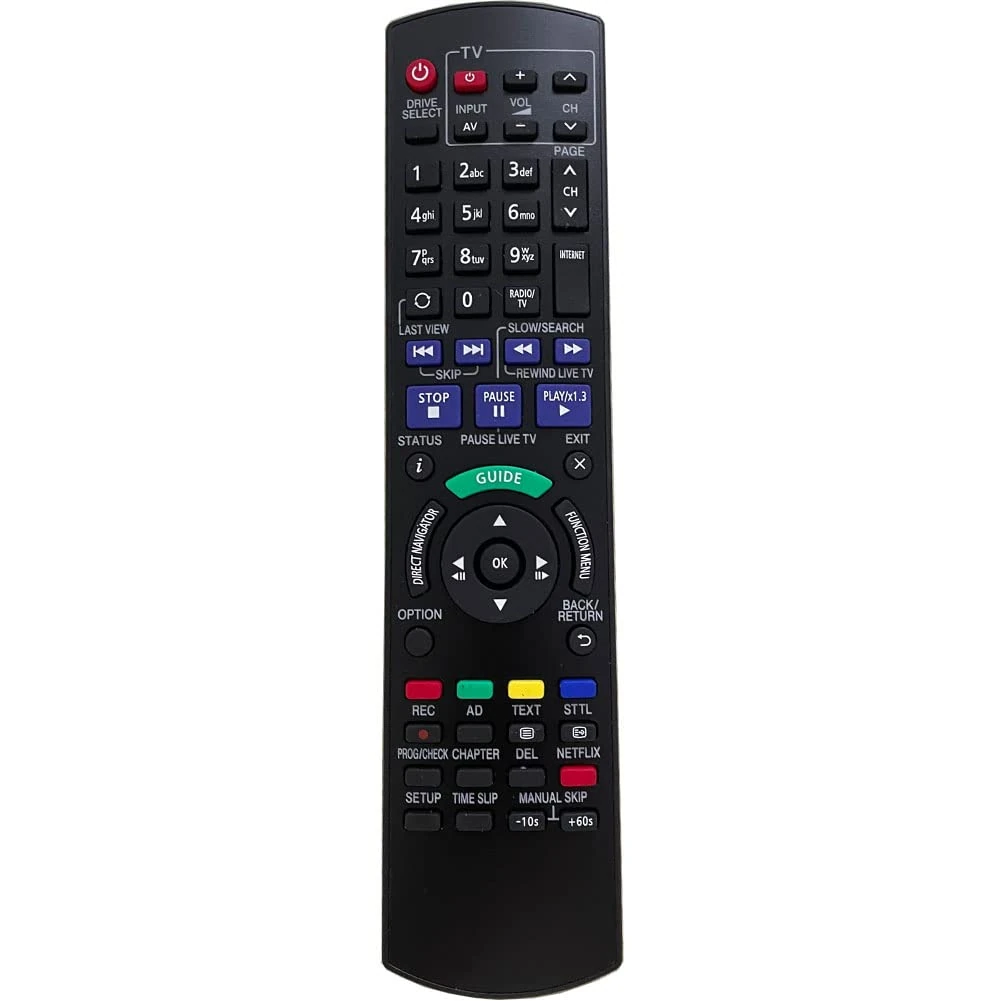 FYCJI Replacement Panasonic Remote Control N2QAYB000780 for Suitable for Smart TV Compatible with HDD Box RECORDER TV DVD RECORDER IR6 DMR-HW120EB DMR-PWT500EC DMR-PWT530EB