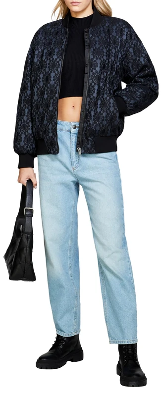 SISLEY Women's Jacket 23chln02w, Black Print 901, 12