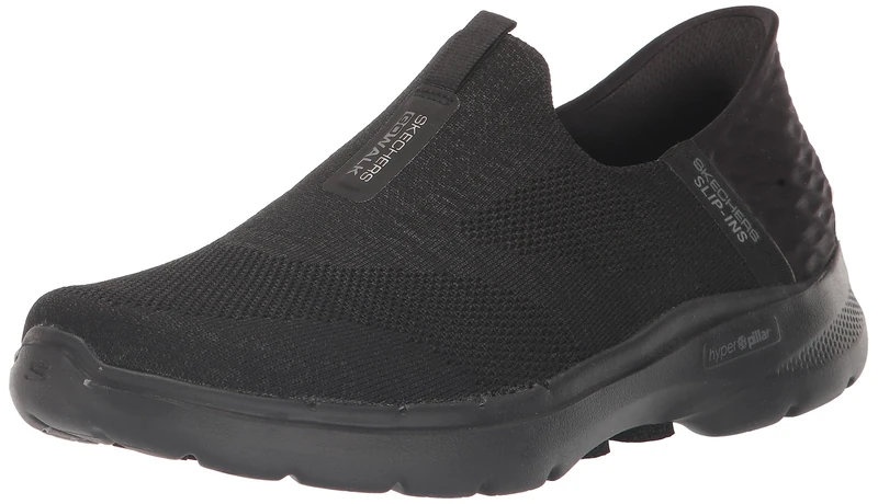 Skechers Go Walk 6 Slip-ins - Fabulous View, Black, 6 UK Wide (124569W)