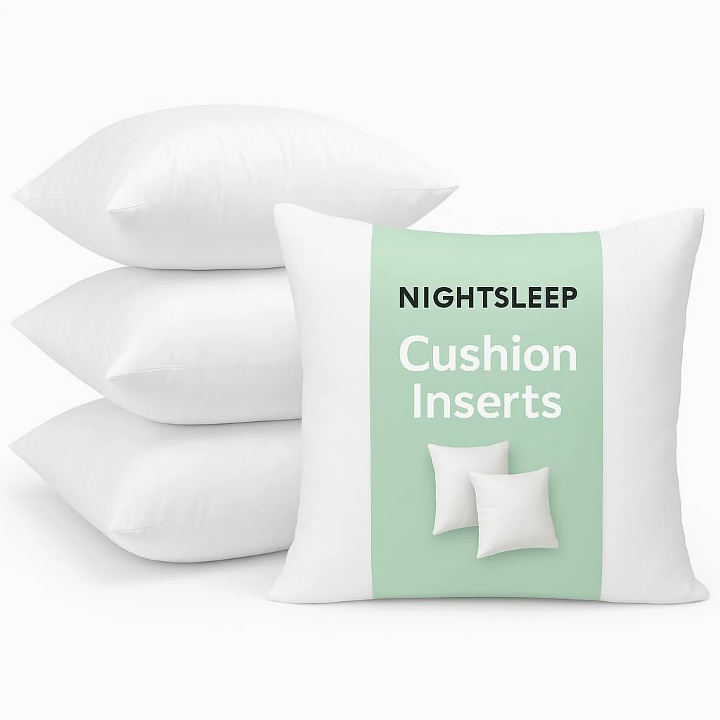 NIGHTSLEEP 4 X Cushions Inner Pads Cushion Stuffer Inserts, Hollowfibre Pillows Hypoallergic Cushions (MADE IN UK) (18X18(45X45 CM))