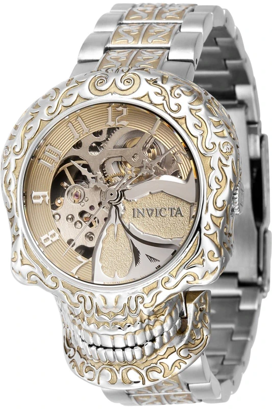 Invicta Artist 42297 Watch - Waterproof - Analogue - Automatic Movement - Stainless Steel with Gold dial - 43mm