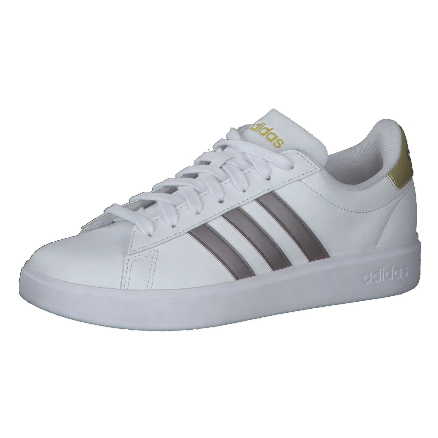 adidas Women's Grand Court 2.0 Sneaker, Ftwr White Coffee Met Gold Met, 3 UK