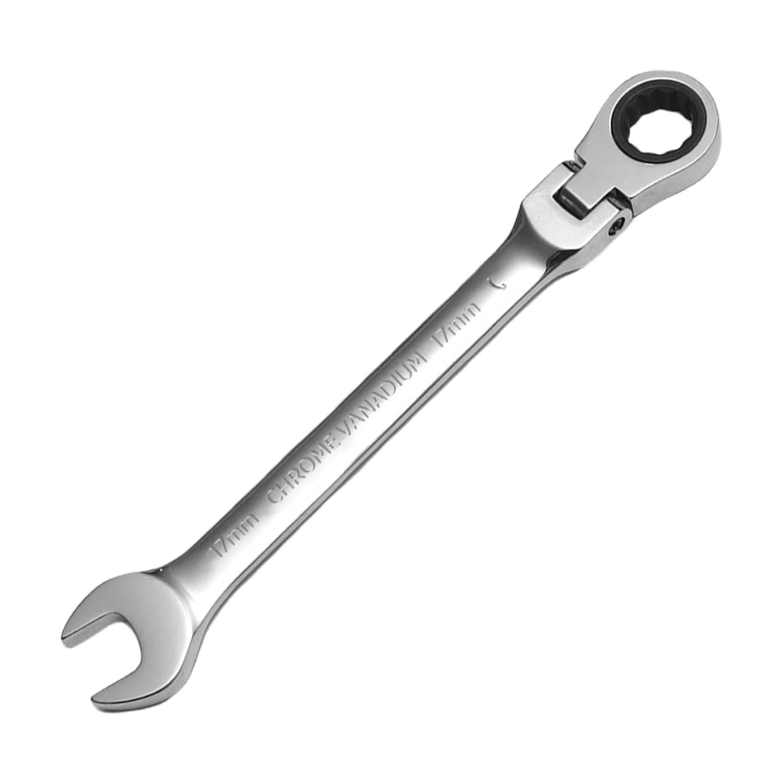 WISEUP Combination Wrenches, 17mm Flexible Ratchet Spanner, CR-V Forged Spanner, Matte Anti-Rust Wrench Hand Tool