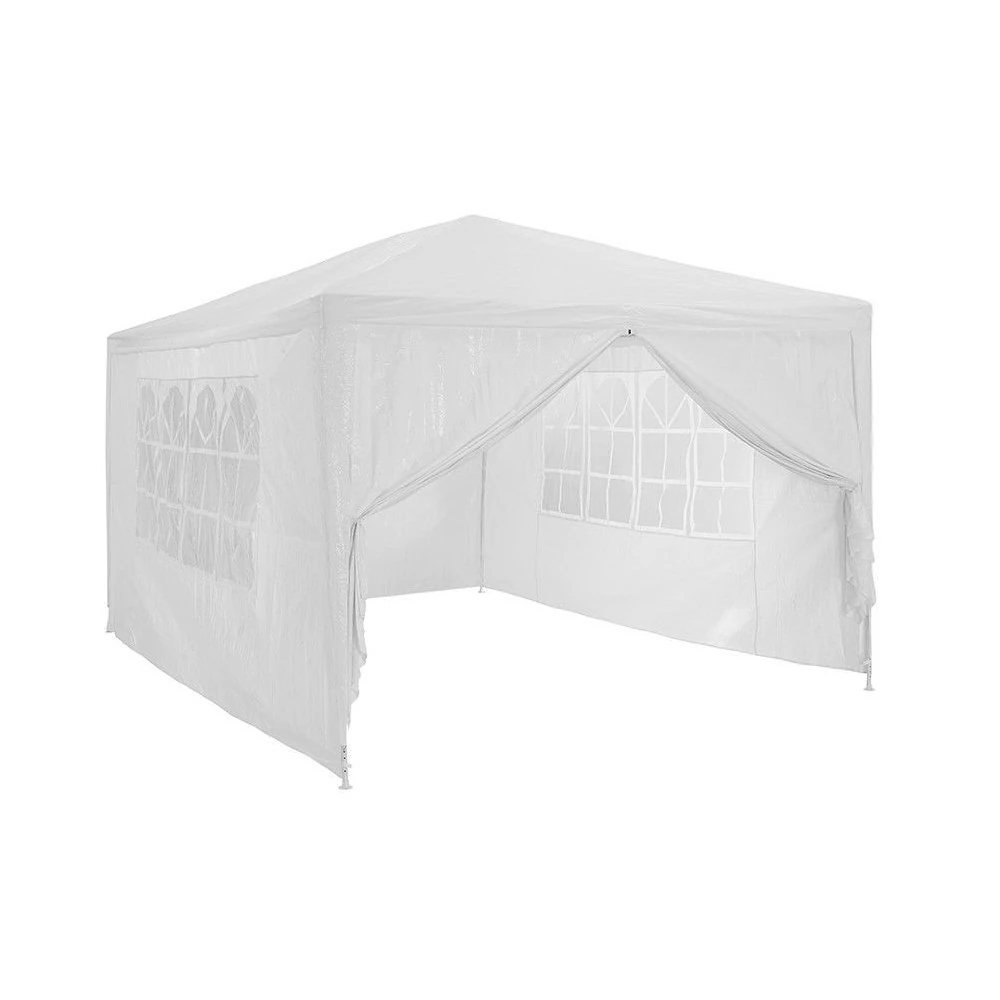 PE Garden Gazebo Marquee Canopy Party Tent 3 x 3m 120g Waterproof Outdoor Gazebo (White)