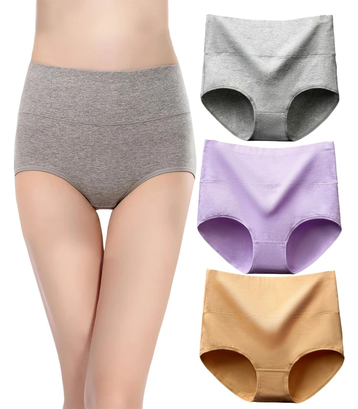 marysgift Ladies Premium Cotton Lycra Full Briefs,Womens Mama Panties,Basic High Rise Knickers,Stretch and Comfortable for Everyday (B05,XL UK 12 14)