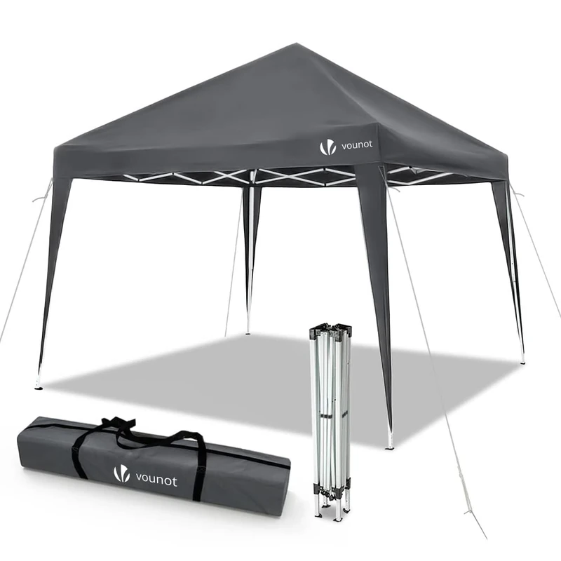 VOUNOT 3x3m Pop Up Gazebo with Weight Bags - Grey Party Tent