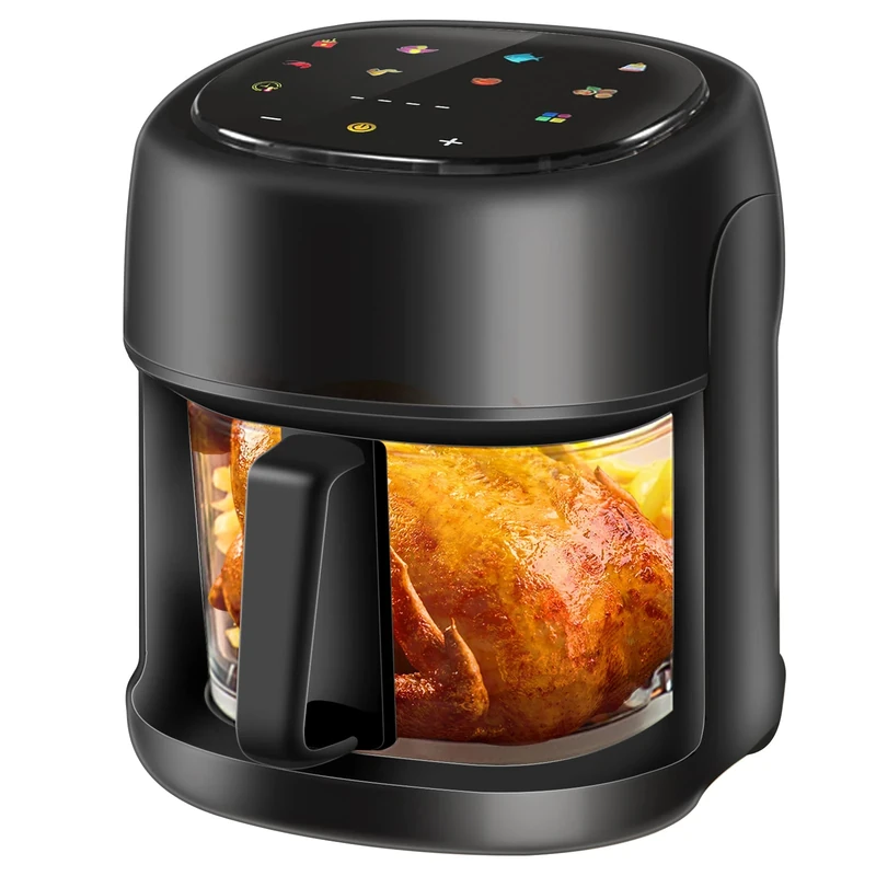 Air Fryer Oilless Oven with 8 Presets Rapid Air Circulation, 4.5L Capacity, LED Touch Control, Visible Cooking Air Fryers, Black