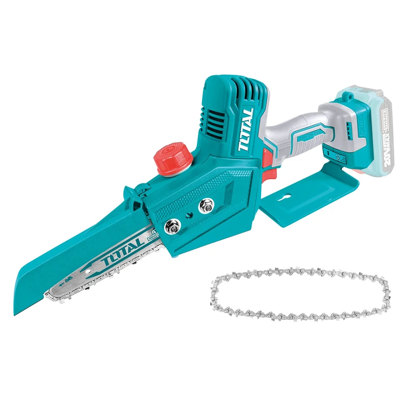 Total Tools - 20V P20S Battery Powered Mini Chain Saw | Brushless Motor | Cordless | Wood Cutting Tool | Gardening | Includes Sword and Chain