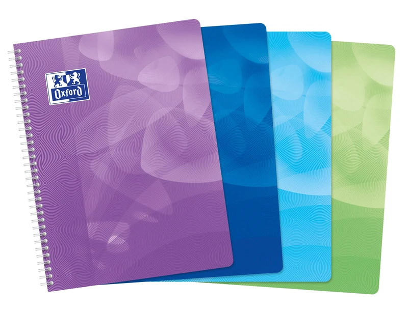 Oxford Pack of 20 Lagoon Notebooks 24 x 32 cm Large Squared 100 Pages Full Bound Polypropylene Cover Assorted Colours