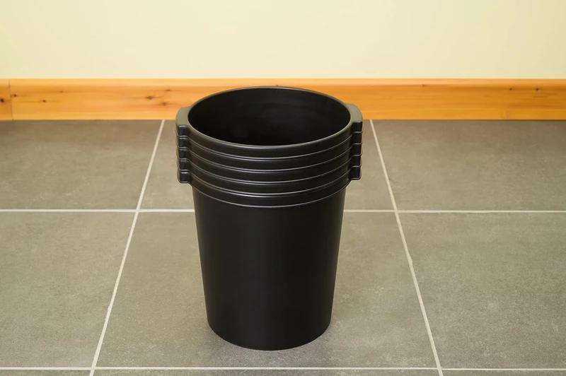 Jalema by Djois Re-Solution Round Stackable Wastepaper Bin, 330mm x 315mm, 18 litres, Black (Pack of 5)