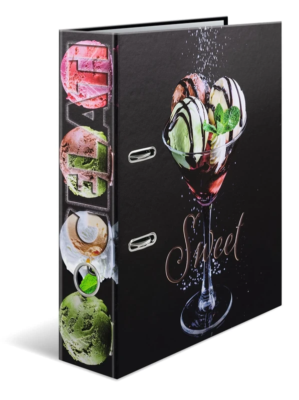HERMA A4 Recipe Binder Ice Cream Set, 5 Pack, 7cm Wide, DIY Recipe Organizer, Gloss Finish Recipe Book Design with Inner Print