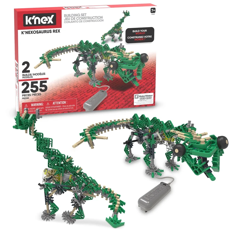 K'NEX | K'Nexosaurus Rex Building Set (Motorised) | 255 Piece, Moving Dinosaur Model Building Set, Construction Toy, STEM Learning Educational Toy for Children Boys and Girls Ages 7+| Basic Fun 12468