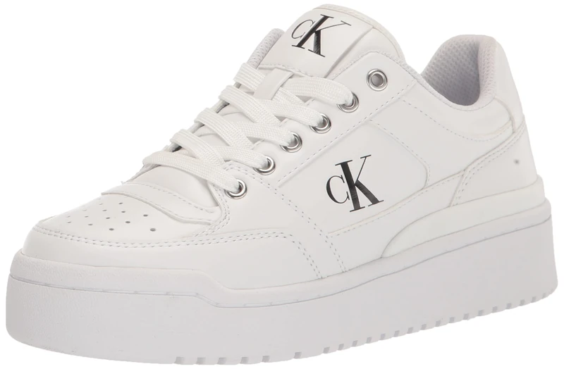 Calvin Klein Women's Alondra Sneaker, White 142, 9 UK