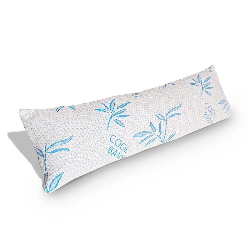 Comfysleep 1 Pack Body Size Rayon Made from Bamboo Pillow for Sleeping, Cooling Shredded Memory Foam Adjustable Bed Pillow with Hypoallergenic, Removable/Washable Cover (Body Pillow)