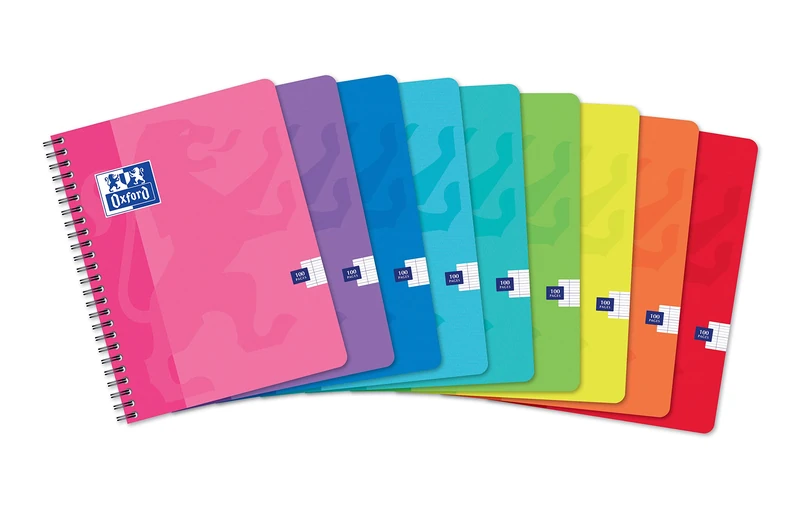 Oxford Pack of 60 Color Life Notebooks 17 x 22 cm Large Squared 100 Pages Full Bound Card Cover Assorted Colours