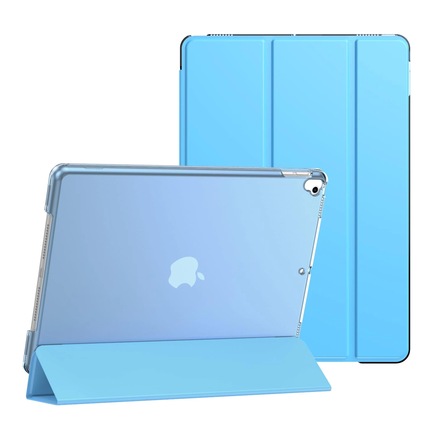 Case For iPad Air 3rd Generation(2019) Air3 & iPad Pro 10.5-inch(2017) Pro10.5-Slim Lightweight, Shell Stand Cover With Translucent Frosted Back Protector For iPad 10.5"(Auto Wake/Sleep) (Sky Blue)