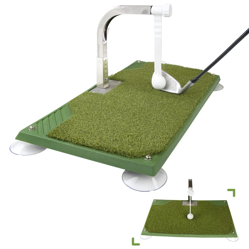 Golf Swing Trainer - Golf Training Equipment with 5 Height Adjustments - Iron and Club Practice Simulator in Home & Indoor - Portable Golf Swing Practice Mat, True Impact