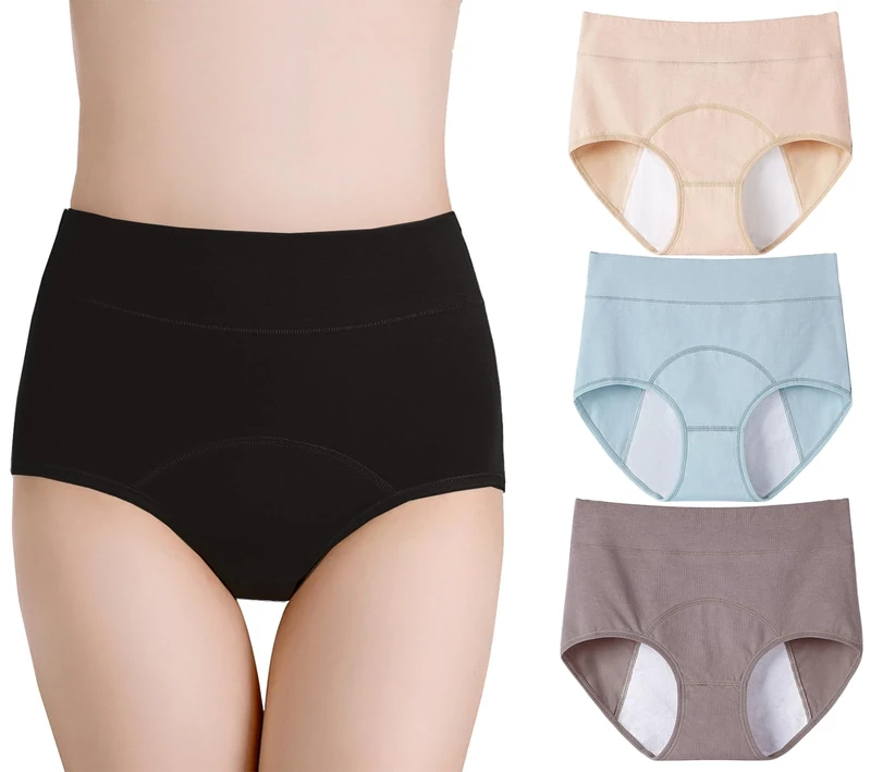marysgift Period Pants Menstrual Underwear Heavy Flow Leak Proof for Women Teenage Girls Bikini Knickers (D04,4XL UK 16 18)