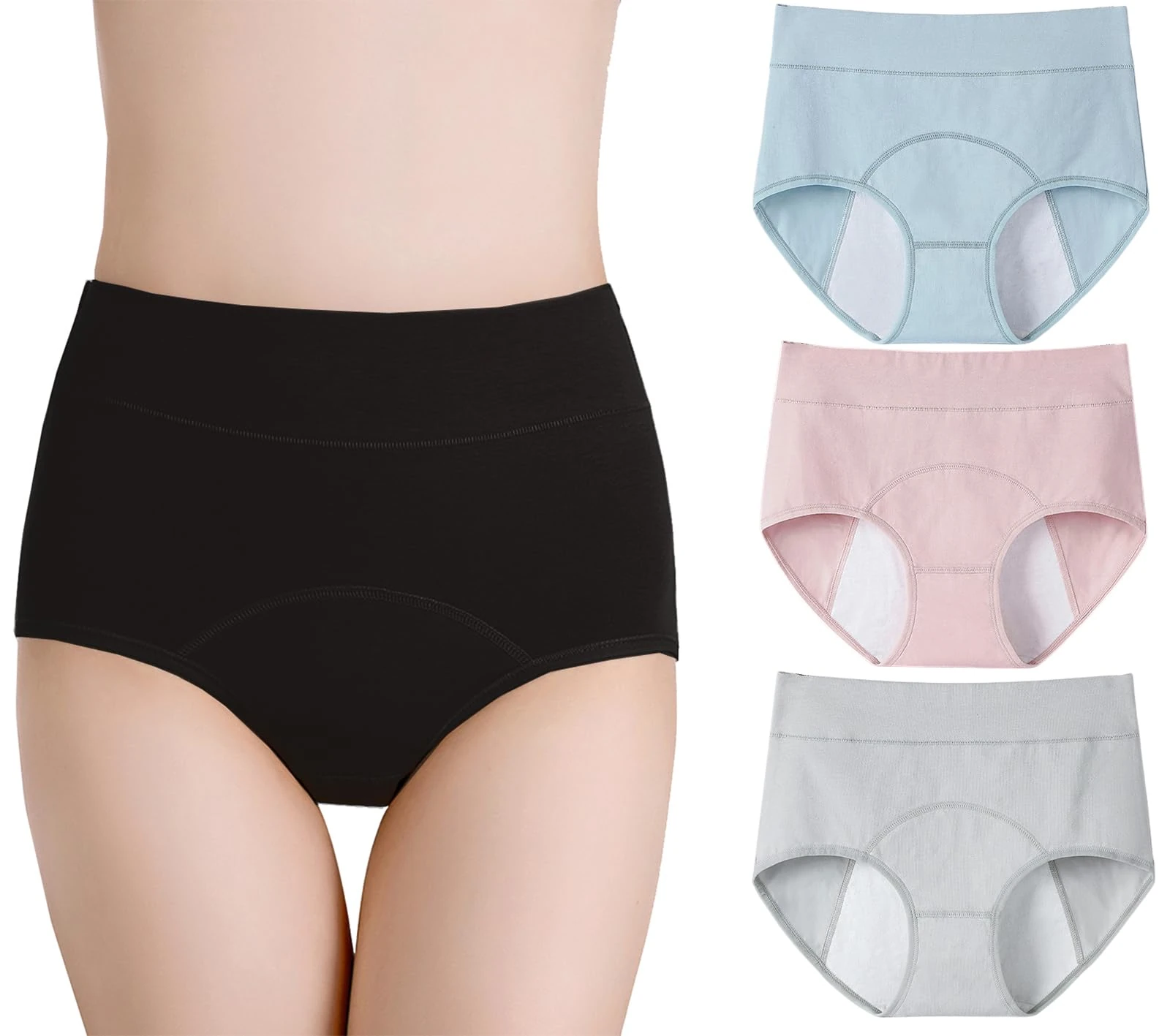 marysgift Period Pants Heavy Flow Underwear - Women Hipster Panties Soft Absorbent Maternity Postpartum Knickers (D03,3XL UK 14 16)