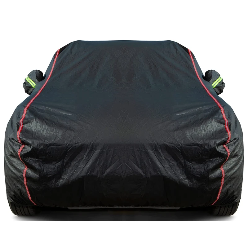 QUYDDC Breathable New Material, Waterproof Car Cover, Locks and Zipper Doors, Sunscreen Waterproof UV Prevention Snowproof Wind and Windproof,Suitable for Indoor Outdoor,for Sedan (197" to 208") B4