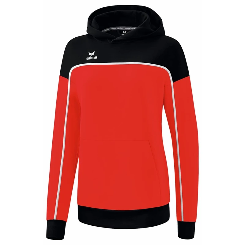 Erima Unisex Women's „CHANGE hooded sweatshirt, red/black/white, 40