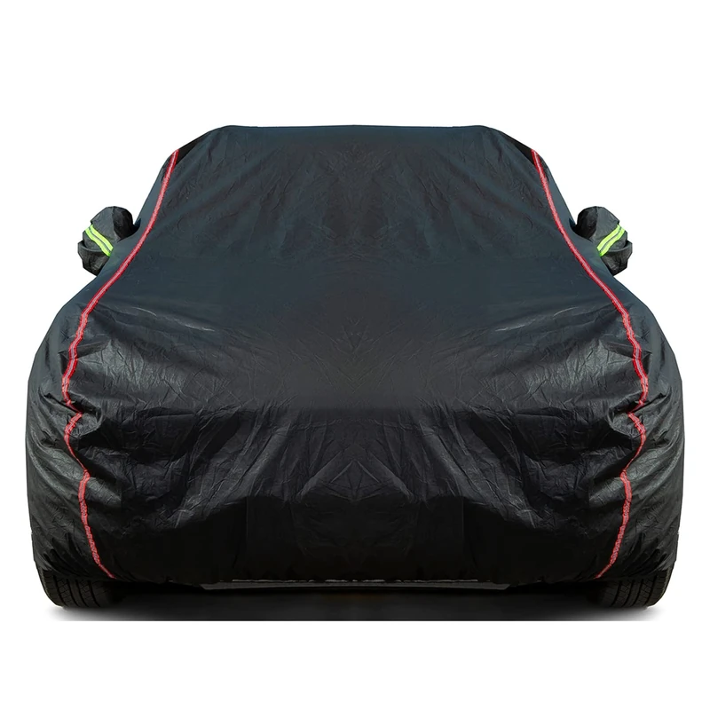 QUYDDC Breathable New Material, Waterproof Car Cover, Locks and Zipper Doors, Sunscreen Waterproof UV Prevention Snowproof Wind and Windproof,Suitable for Indoor Outdoor,for Sedan (180" to 191") B2