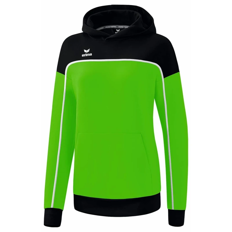 Erima Unisex Women's „CHANGE hooded sweatshirt, green/black/white, 40