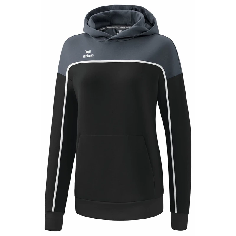 Erima Unisex Women's „CHANGE hooded sweatshirt, black grey/slate grey/white, 38 - Image 1