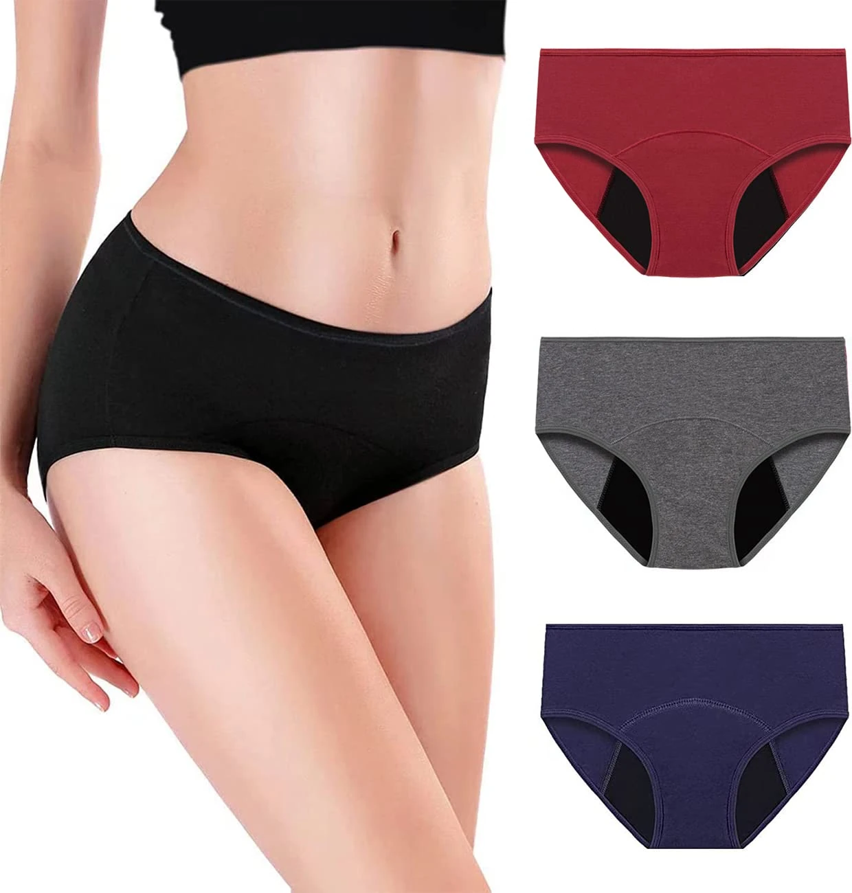 marysgift Panties Menstrual Postpartum Absorbency Underpants Cozy Full Briefs Protection Breathable Underwear for Women (G03,XL UK 12 14)