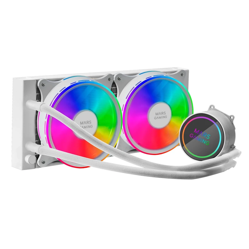 Mars Gaming ML-ONE240 White, Liquid CPU Cooling, TDP 400W, Infinity Mirror, 2 Silent FRGB Fans, Universal Multisocket