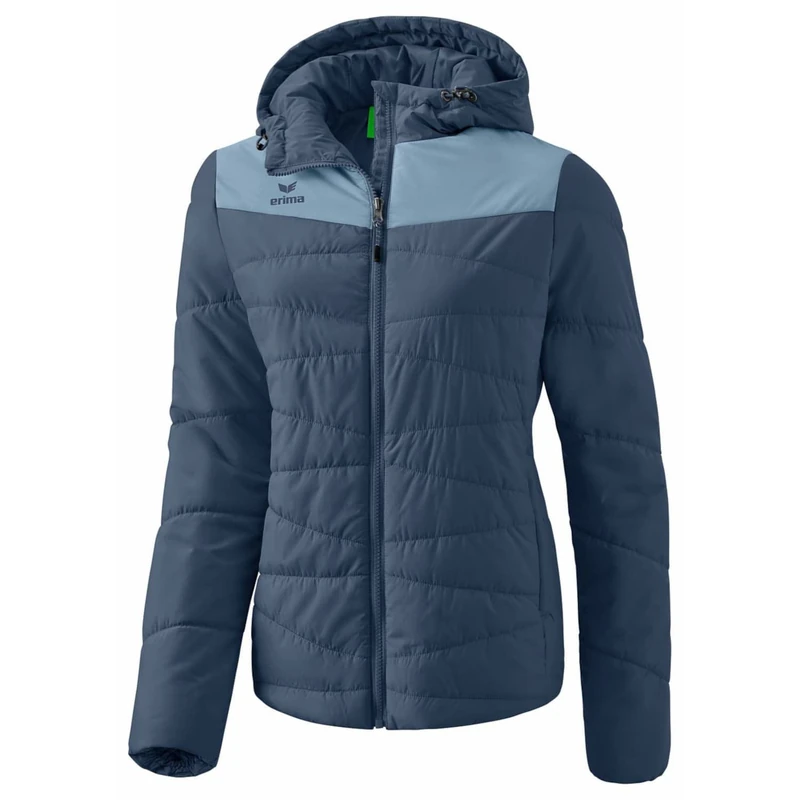 Erima Women's Basic Quilt Jacket, Vintage Indigo/Faded Denim, 46