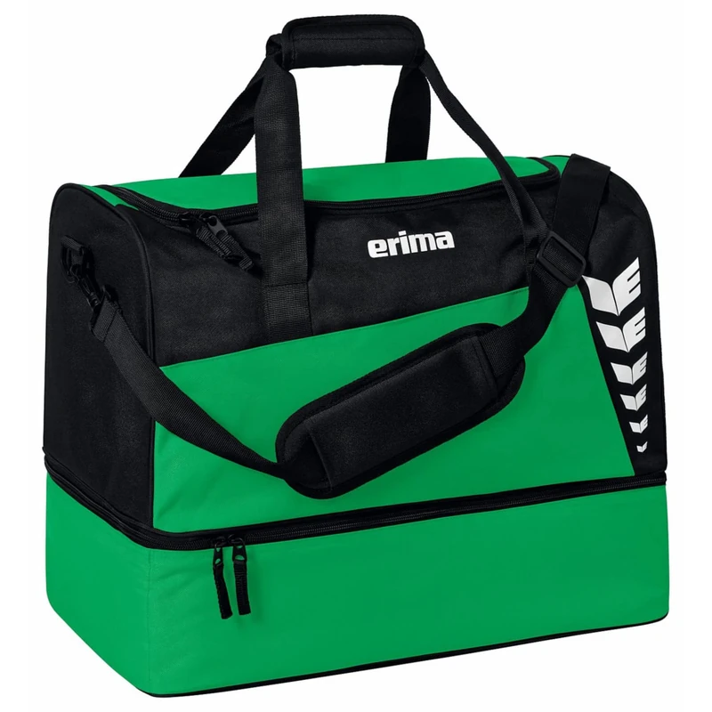 Erima Six Wings Sports Bag with Bottom Compartment, Emerald/Black, L