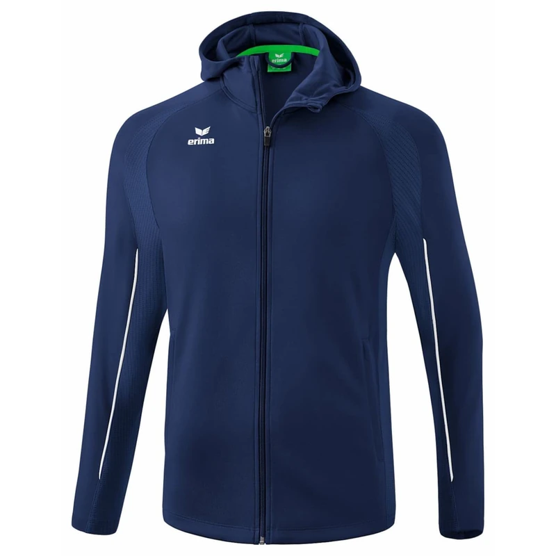 Erima Liga Star Training Jacket with Hood, New Navy/White, S