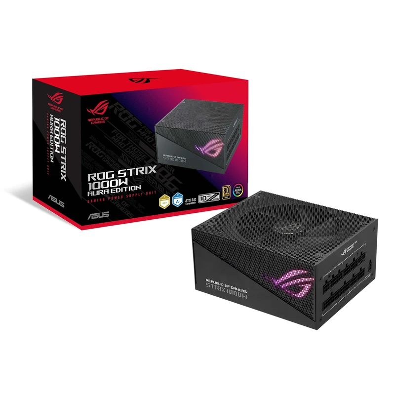ROG Strix 1000W Gold Aura Edition (Fully Modular Power Supply, 80+ Gold Certified, ATX 3.0 Compatible, PCIe Gen 5.0 Ready, Dual Ball Bearing, Axial-tech Fan, Aura Sync, 10 Year Warranty)