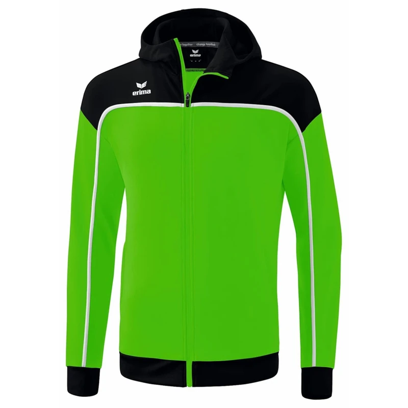 Erima Men's Change Training Jacket with Hood, Green/Black/White, 3XL