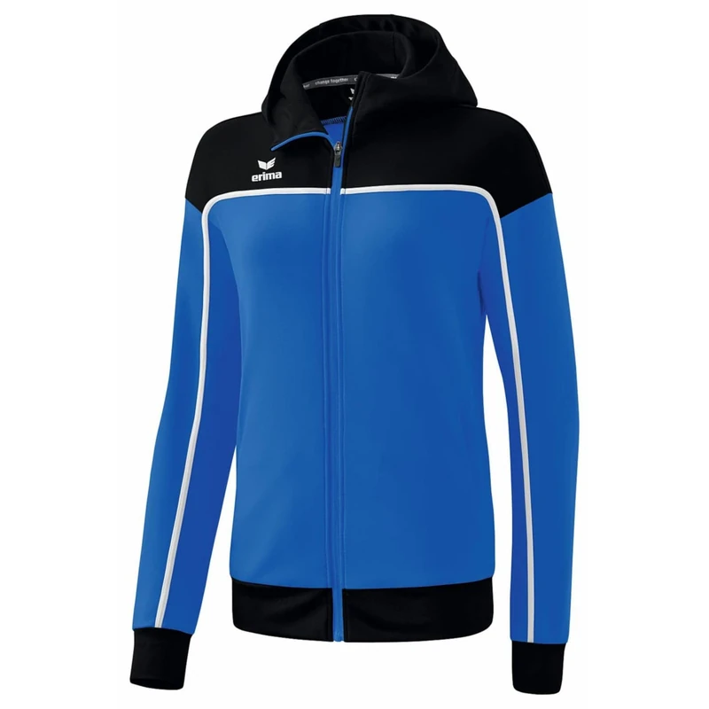 Erima Women's Change Training Jacket with Hood, New Royal/Black/White, 36