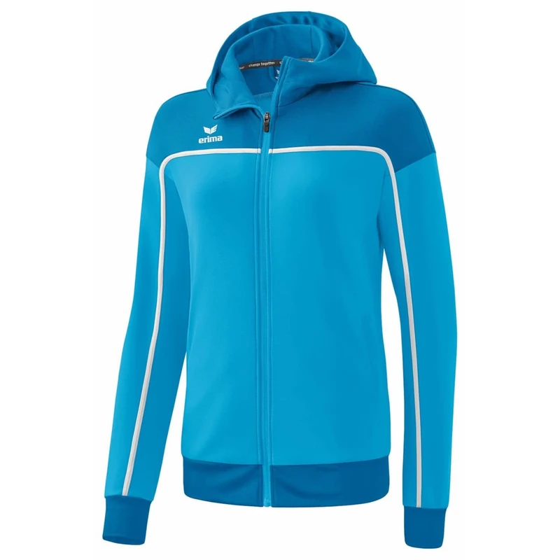 Erima Women's Change Training Jacket with Hood, Curacao/Mykonos/White, 36