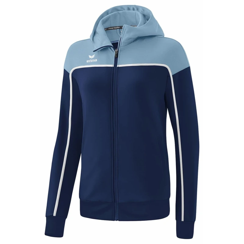 Erima Women's Change Training Jacket with Hood, New Navy/Faded Denim/White, 36