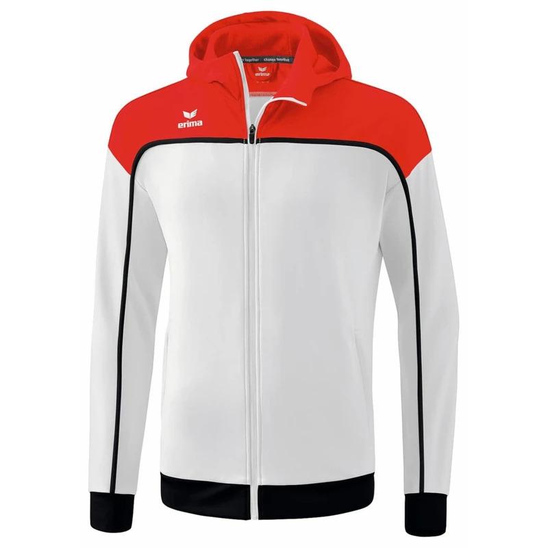 Erima Men's Change Training Jacket with Hood, White/Red/Black, M
