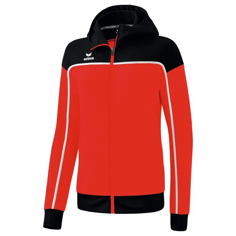 Erima Women's Change Training Jacket with Hood, Red/Black/White, 42