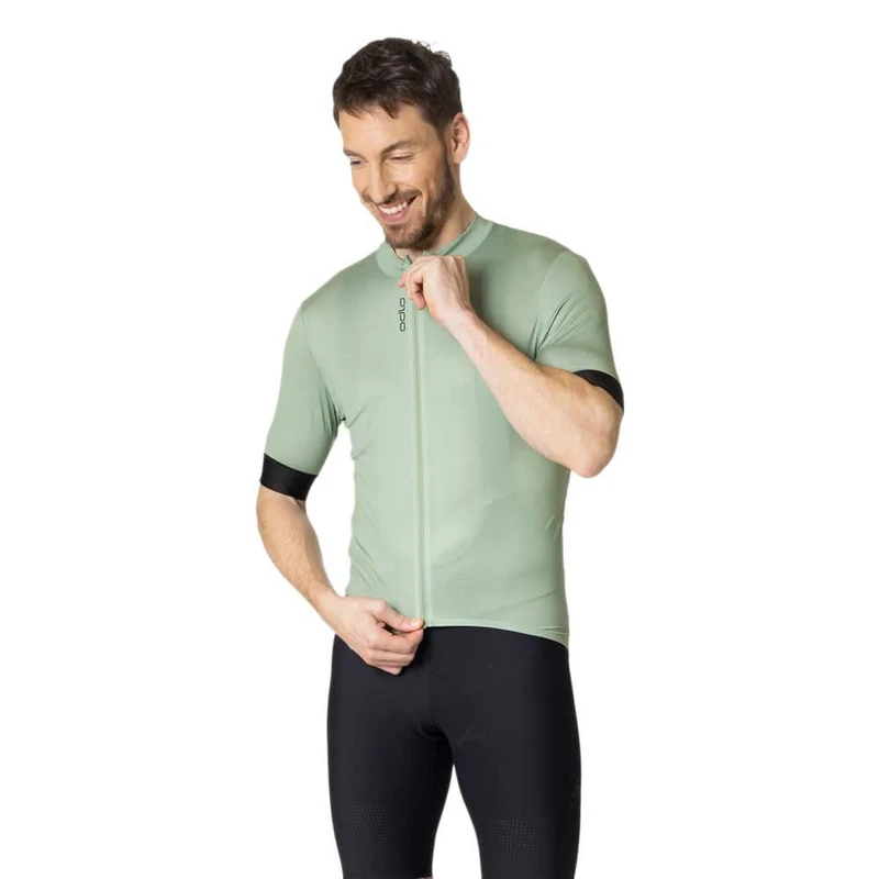 Odlo Men Cycling jersey with zipper ZEROWEIGHT CHILL-TEC PRO, loden frost - black, S - Image 1