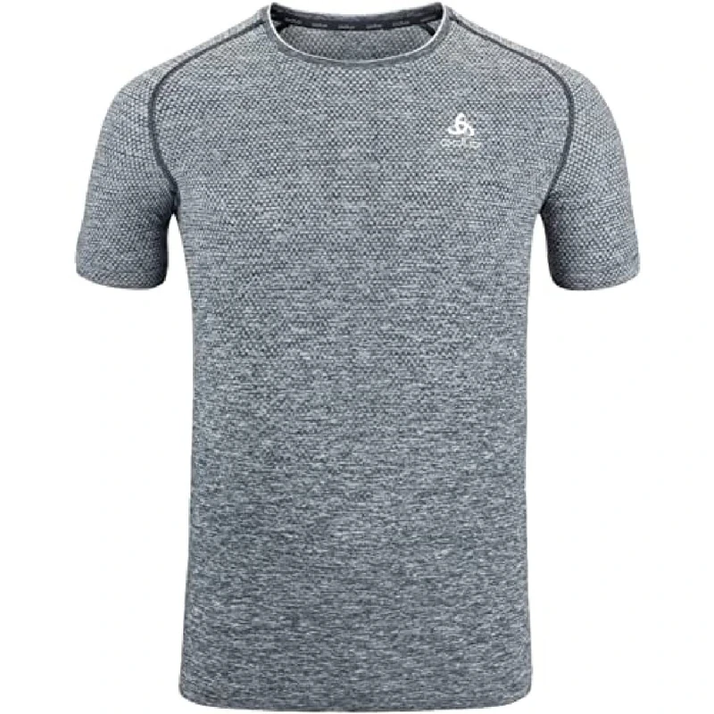 Odlo Men Short Sleeve Running Shirt ESSENTIAL SEAMLESS, grey melange, XL