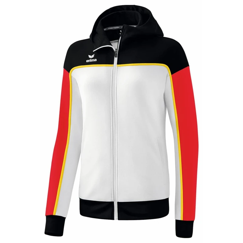 Erima Women's Change Training Jacket with Hood, White/Black/Red, 42