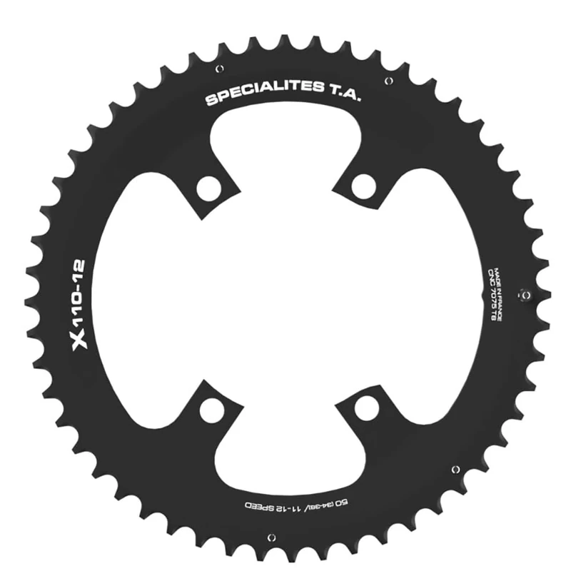 Spécialités TA X110 4 Arm 12 Speed Chainring, Black, Outer 56t