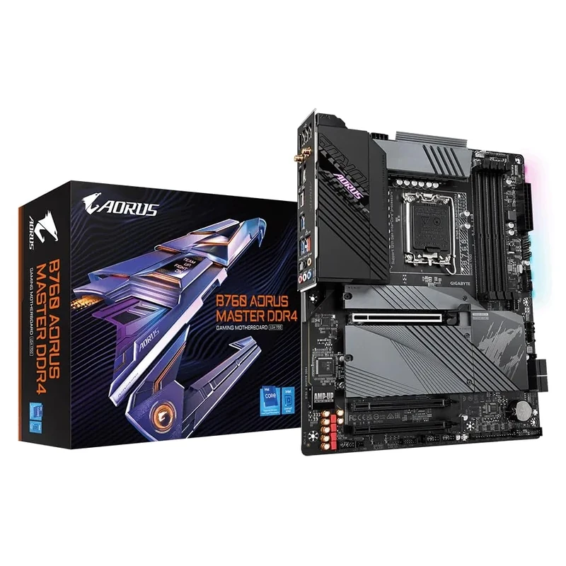 Gigabyte B760 AORUS MASTER DDR4 Motherboard - Supports Intel Core 14th Gen CPUs, 16*+1+1 Phases Digital VRM, up to 5333MHz DDR4 (OC), 3xPCIe 4.0 M.2, Wi-Fi 6E, 2.5GbE LAN, USB 3.2 Gen 2